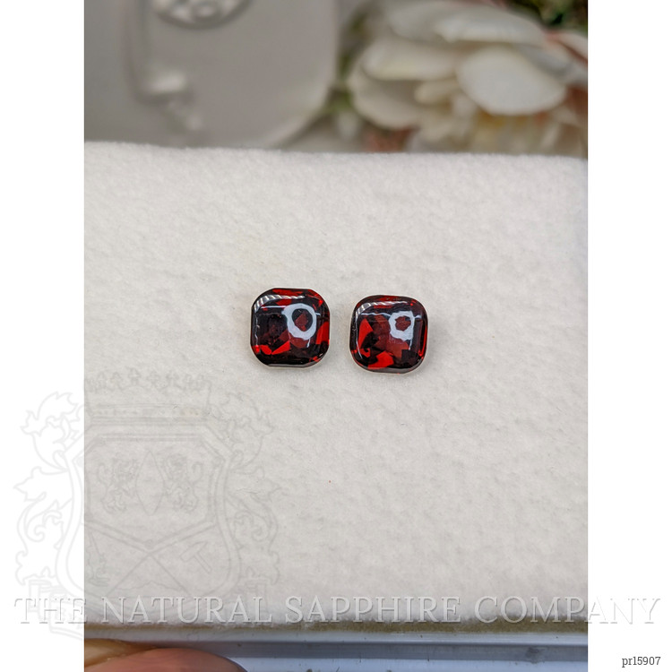 4.68 Ct.Tw. Red Cabochon Almandine Garnet Pair from Ceylon (Sri Lanka)