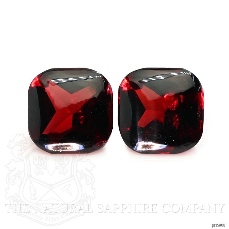 5.04 Ct.Tw. Red Cabochon Almandine Garnet Pair from Ceylon (Sri Lanka)