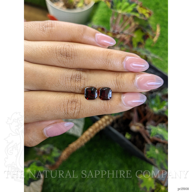 5.04 Ct.Tw. Red Cabochon Almandine Garnet Pair from Ceylon (Sri Lanka)