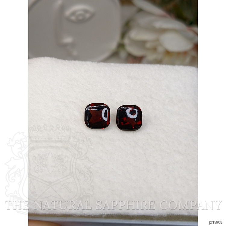 5.04 Ct.Tw. Red Cabochon Almandine Garnet Pair from Ceylon (Sri Lanka)