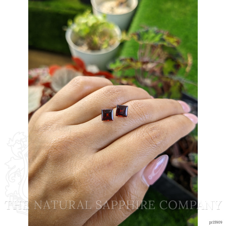 2.72 Ct.Tw. Red Cabochon Almandine Garnet Pair from Ceylon (Sri Lanka)
