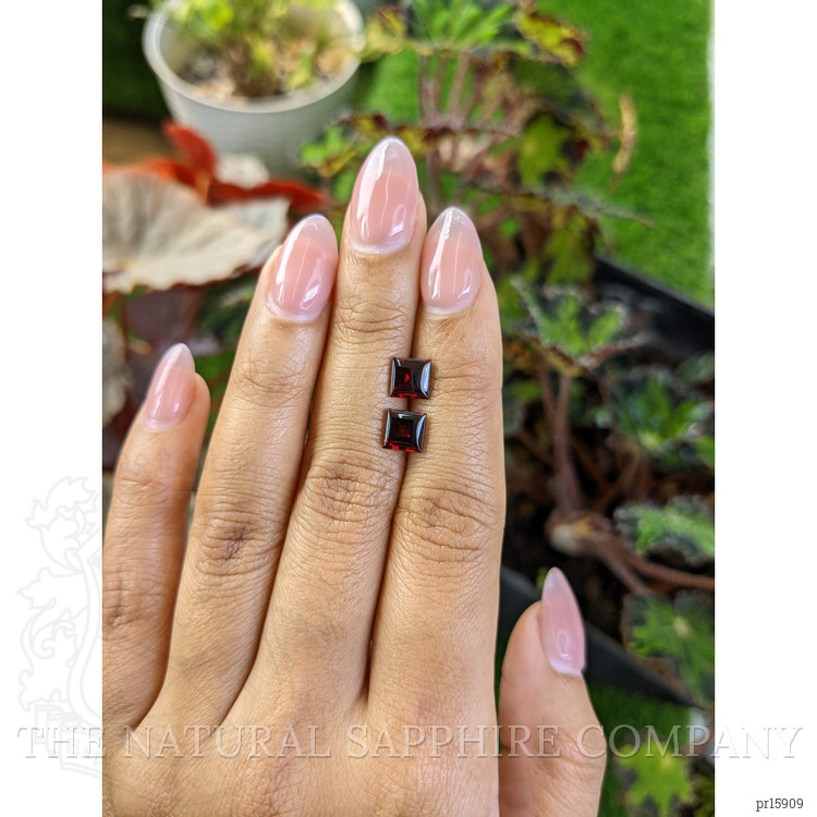 2.72 Ct.Tw. Red Cabochon Almandine Garnet Pair from Ceylon (Sri Lanka)
