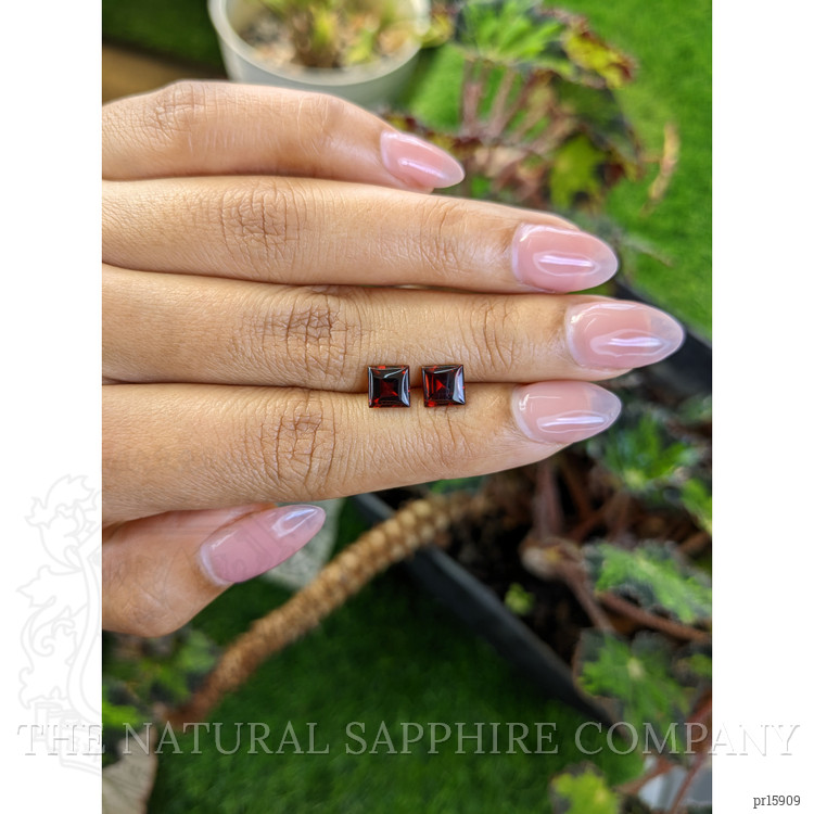 2.72 Ct.Tw. Red Cabochon Almandine Garnet Pair from Ceylon (Sri Lanka)