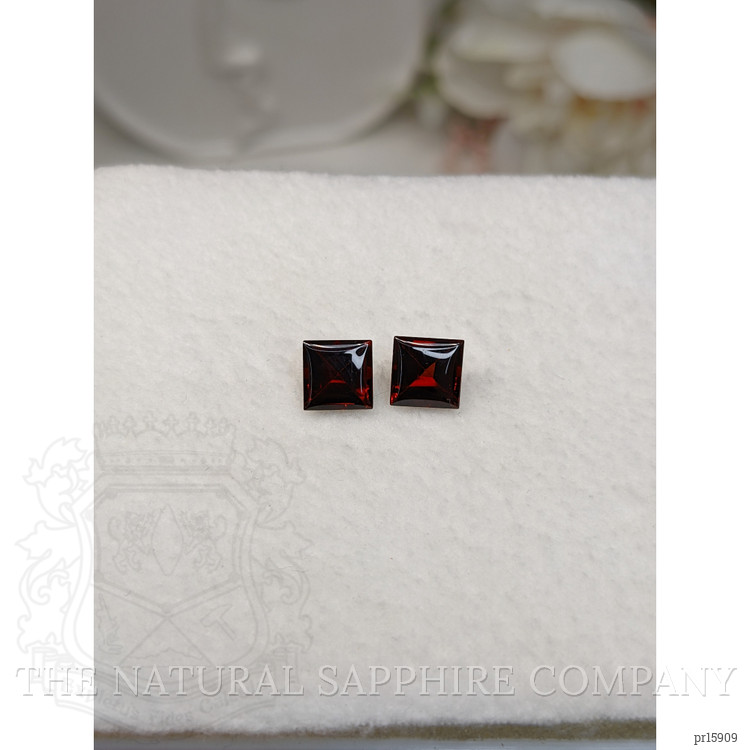 2.72 Ct.Tw. Red Cabochon Almandine Garnet Pair from Ceylon (Sri Lanka)