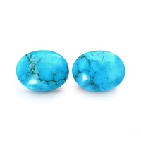 30.96&nbsp;Ct.Tw.Total Carat Weight Blue Cabochon Turquoise Pair from Persia(Iran) Video