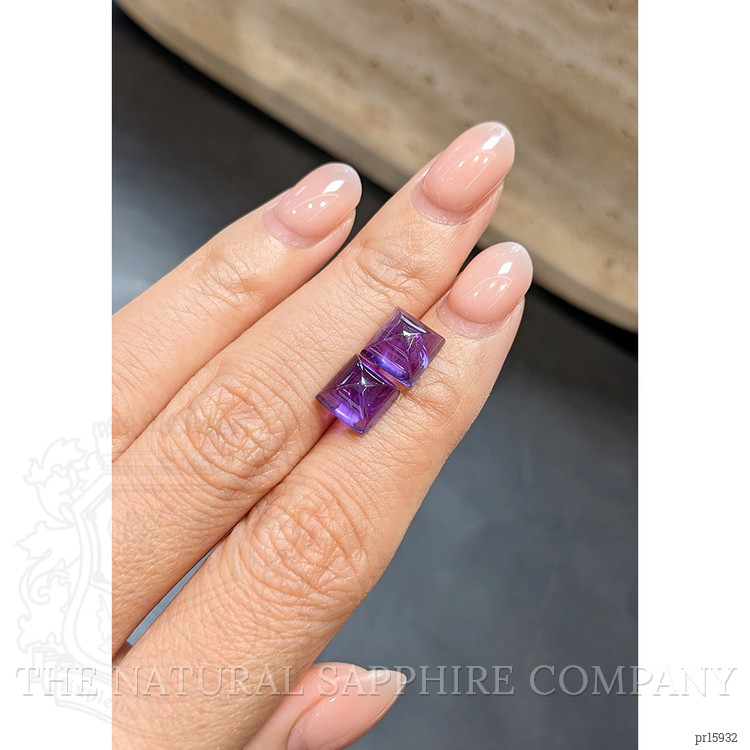 5.07 Ct.Tw. Purple Cabochon Amethyst Pair from Brazil