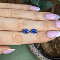 4.17&nbsp;Ct.Tw.Total Carat Weight Blue Sapphire Pair from Ceylon (Sri Lanka) Life Style