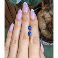 4.17&nbsp;Ct.Tw.Total Carat Weight Blue Sapphire Pair from Ceylon (Sri Lanka) Life Style