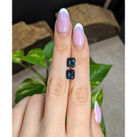 4.71&nbsp;Ct.Tw.Total Carat Weight Bluish Green Sapphire Pair from Madagascar Life Style