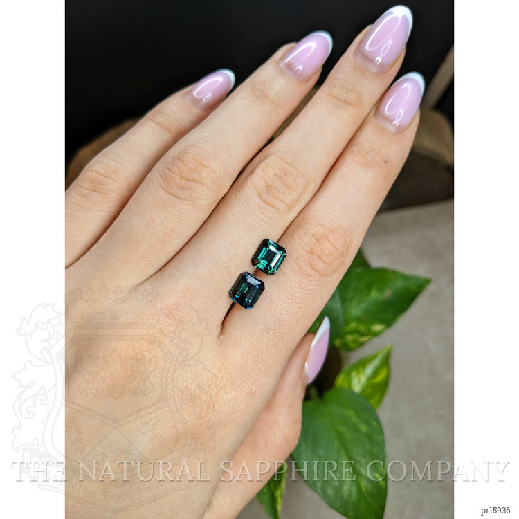 4.71 Ct.Tw. Bluish Green Sapphire Pair from Madagascar