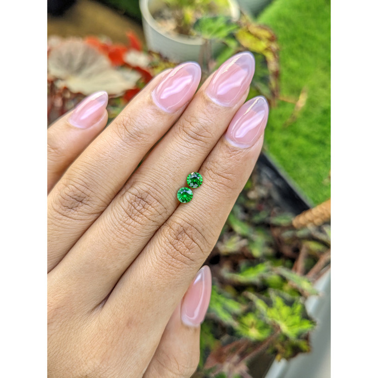 0.82 Ct.Tw. Tsavorite Garnet Pair from Madagascar