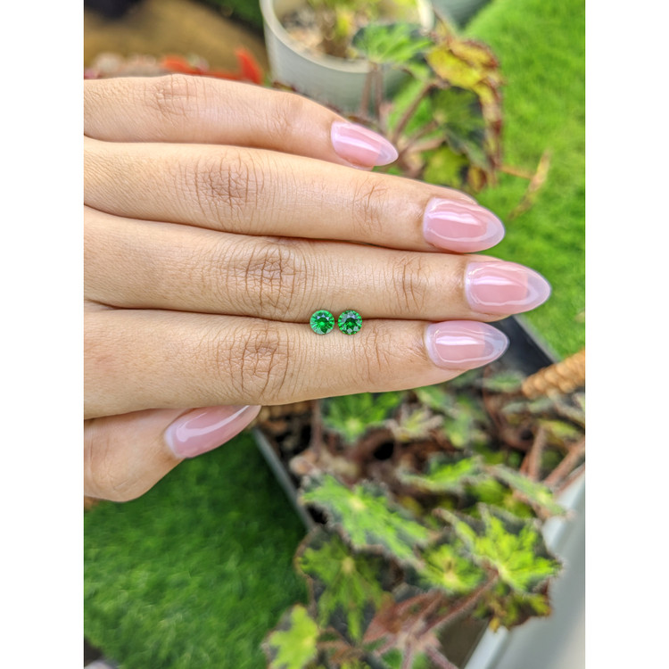 0.82 Ct.Tw. Tsavorite Garnet Pair from Madagascar