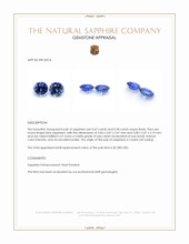 1.25&nbsp;Ct.Tw.Total Carat Weight Blue Sapphire Pair from Ceylon (Sri Lanka) Appraisal