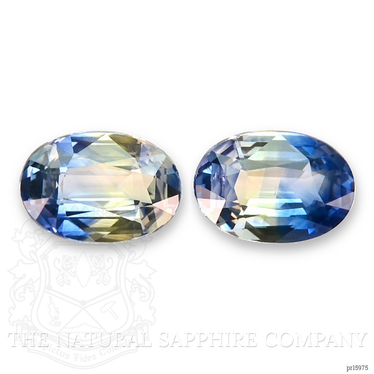 2.29 Ct.Tw. Bi Color / Parti Sapphire Pair from Ceylon (Sri Lanka)
