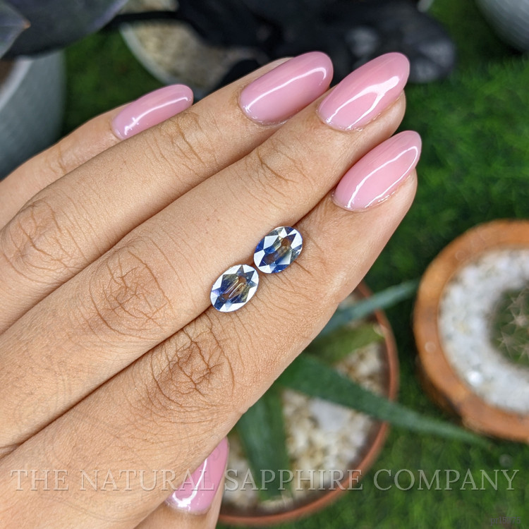 2.29 Ct.Tw. Bi Color / Parti Sapphire Pair from Ceylon (Sri Lanka)