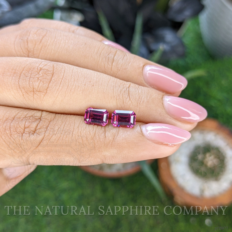 2.62 Ct.Tw. Purplish Pink Garnet Pair from Ceylon (Sri Lanka)