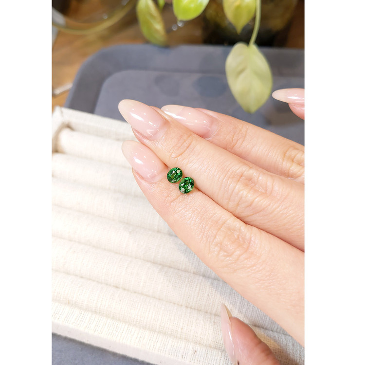 1.27 Ct.Tw. Tsavorite Garnet Pair from Tanzania