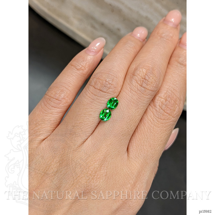 1.08 Ct.Tw. Tsavorite Garnet Pair from Tanzania