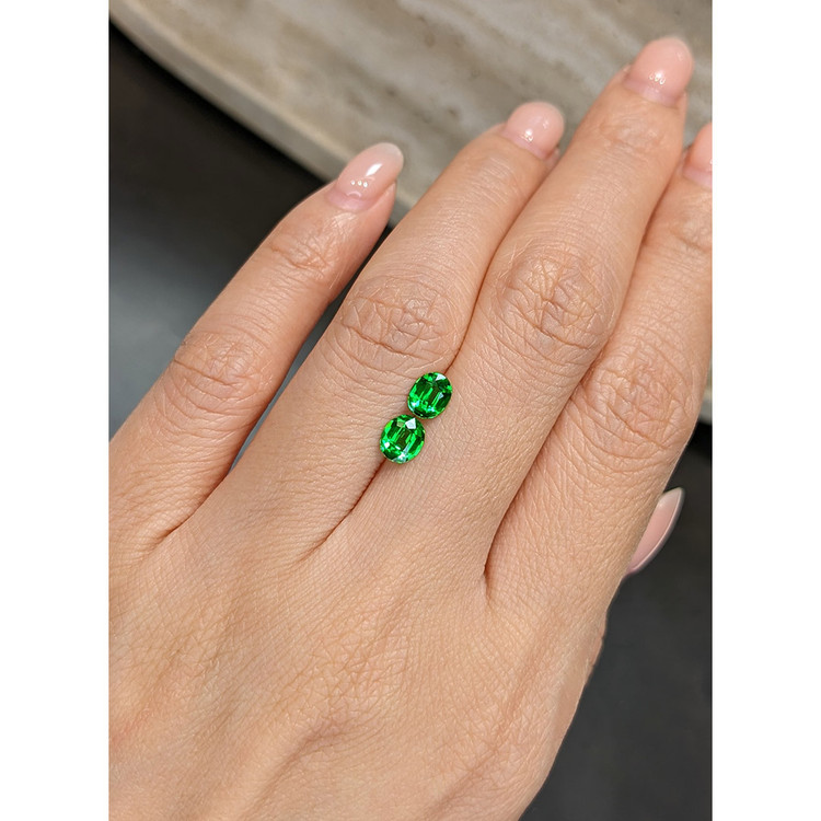 1.08 Ct.Tw. Tsavorite Garnet Pair from Tanzania