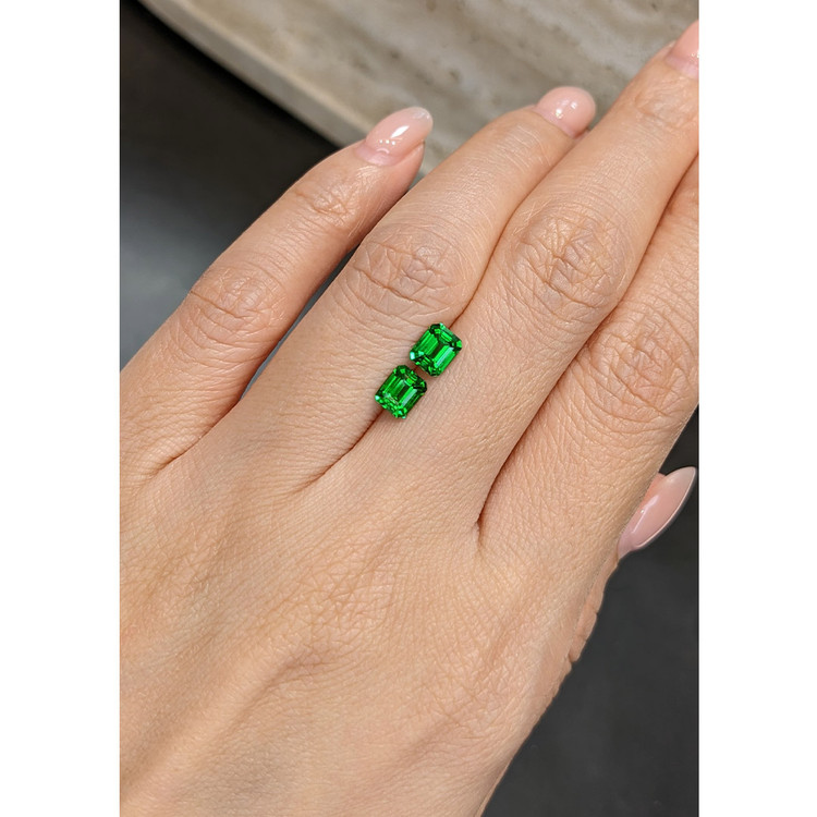 1.41 Ct.Tw. Tsavorite Garnet Pair from Tanzania