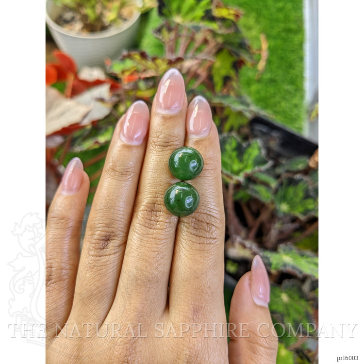 25.52 Ct.Tw. Green Jade Pair from Burma (Myanmar)