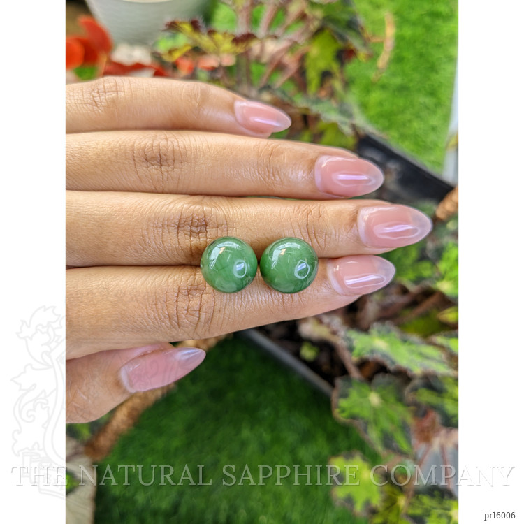 28.54 Ct.Tw. Green Jade Pair from Burma (Myanmar)