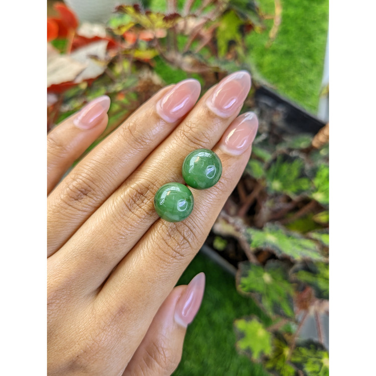28.54 Ct.Tw. Green Jade Pair from Burma (Myanmar)