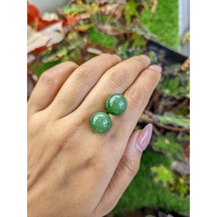 28.54 Ct.Tw. Green Jade Pair from Burma (Myanmar)