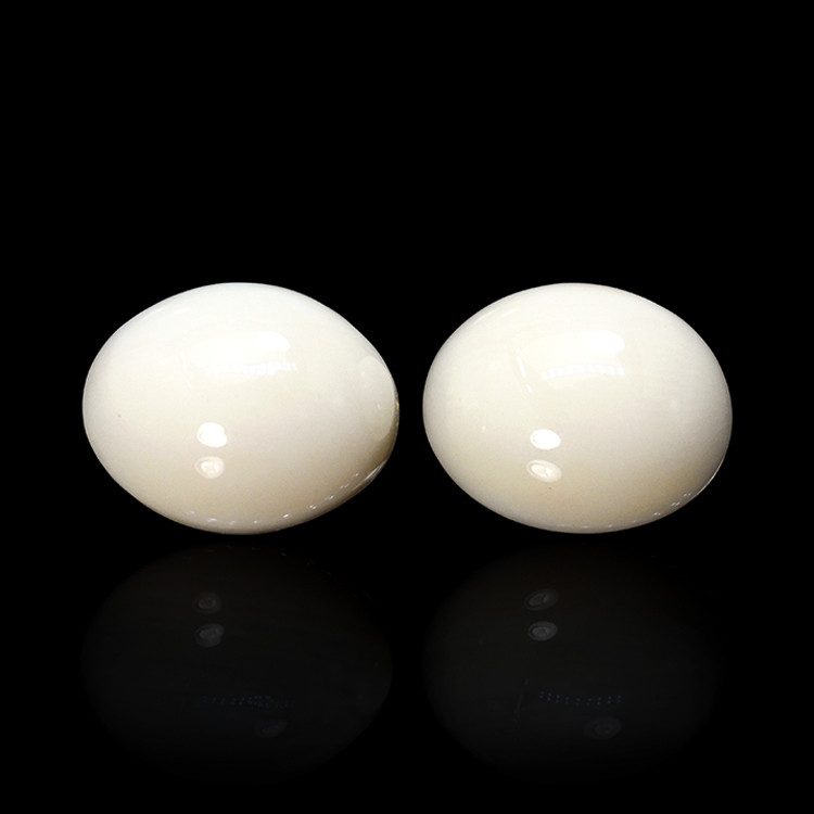 6.29 Ct.Tw. Salmon and White Cabochon Coral Pair from Italy