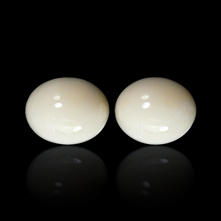 7.03 Ct.Tw. Salmon and White Cabochon Coral Pair from Italy