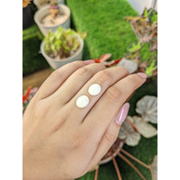 7.03&nbsp;Ct.Tw.Total Carat Weight Salmon and White Cabochon Coral Pair from Italy Life Style