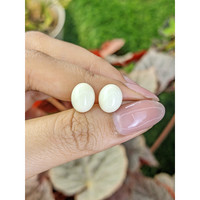 7.03 Ct.Tw.Total Carat Weight Salmon and White Cabochon Coral Pair from Italy Life Style
