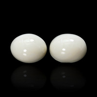 7.22 Ct.Tw.Total Carat Weight Salmon and White Cabochon Coral Pair from Italy Image