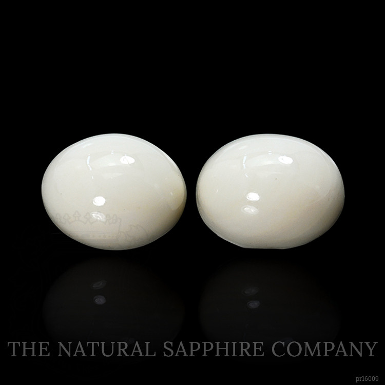 7.22 Ct.Tw. Salmon and White Cabochon Coral Pair from Italy