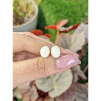 7.22&nbsp;Ct.Tw.Total Carat Weight Salmon and White Cabochon Coral Pair from Italy Life Style