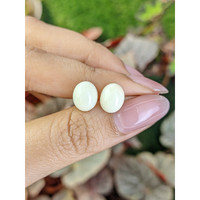 5.19 Ct.Tw.Total Carat Weight Salmon and White Cabochon Coral Pair from Italy Life Style