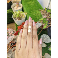 5.19 Ct.Tw.Total Carat Weight Salmon and White Cabochon Coral Pair from Italy Life Style