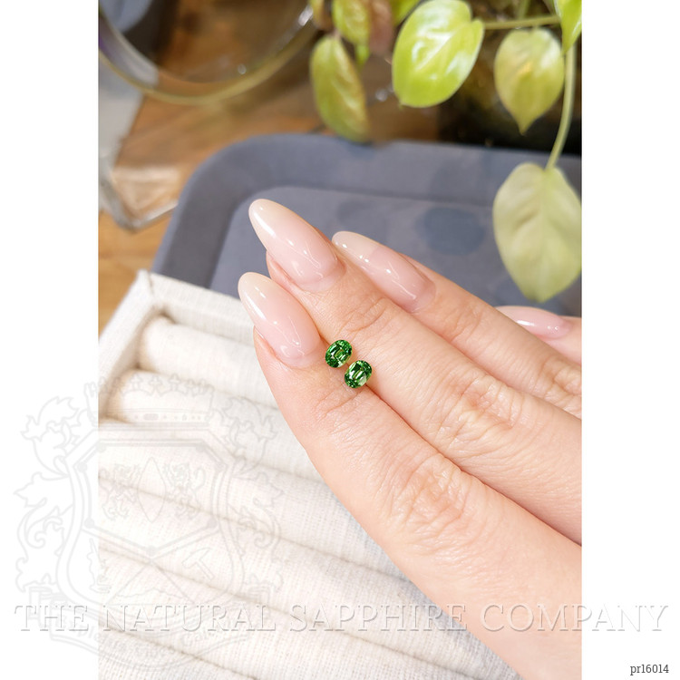 0.85 Ct.Tw. Tsavorite Garnet Pair from Tanzania