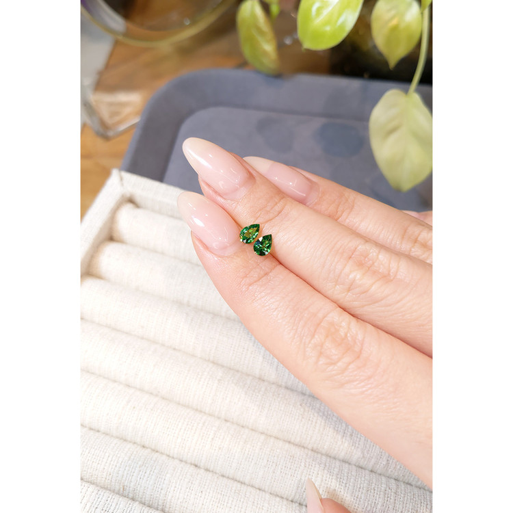 0.66 Ct.Tw. Tsavorite Garnet Pair from Tanzania