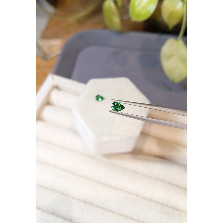 0.66 Ct.Tw. Tsavorite Garnet Pair from Tanzania