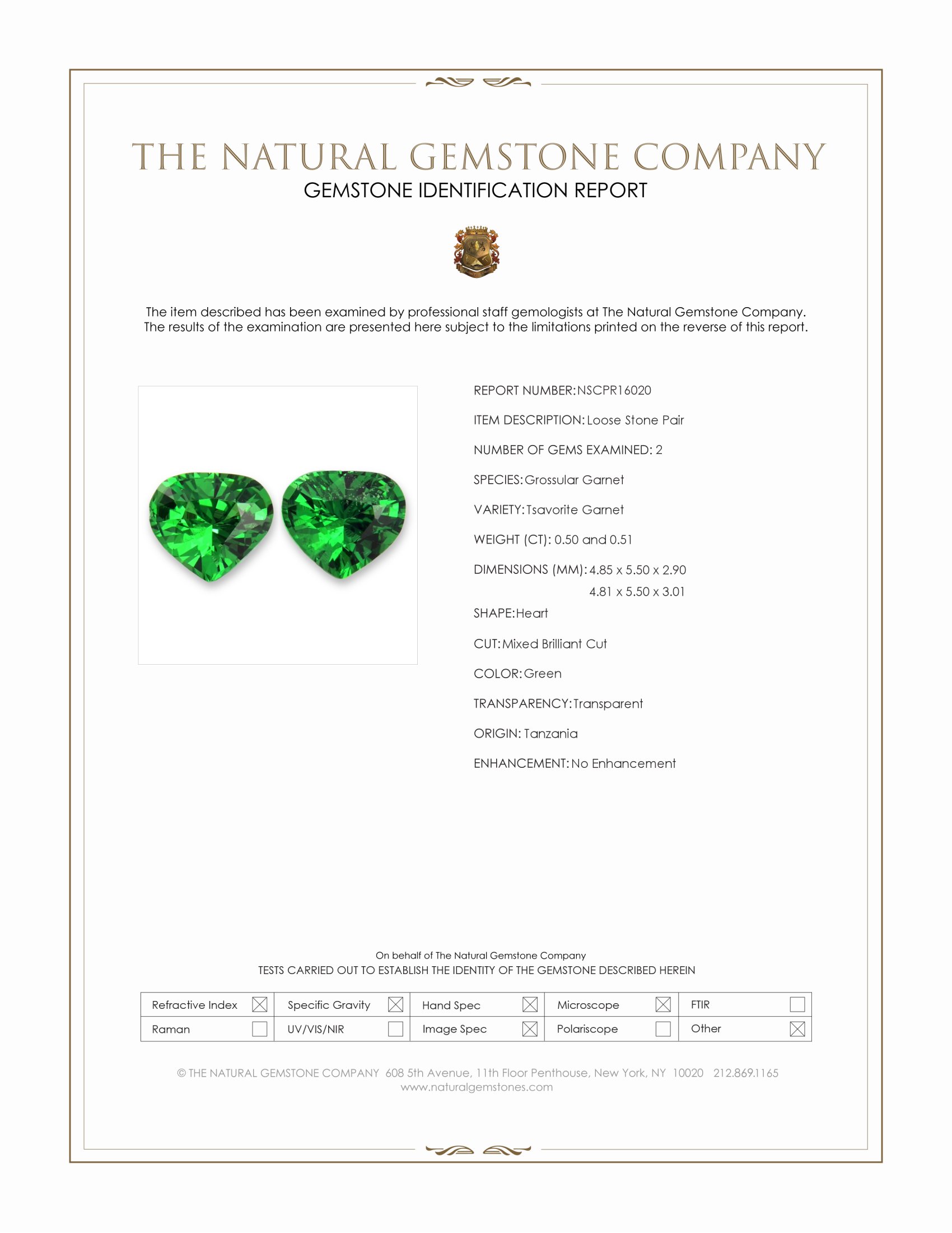 1.01 Ct.Tw. Tsavorite Garnet Pair from Tanzania