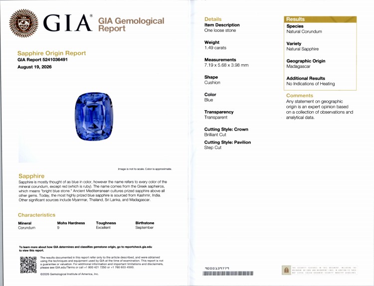 3.04 Ct.Tw. Blue Sapphire Pair from Madagascar