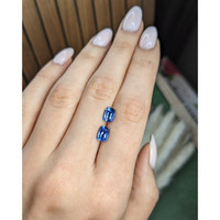 3.04&nbsp;Ct.Tw.Total Carat Weight Blue Sapphire Pair from Madagascar Life Style