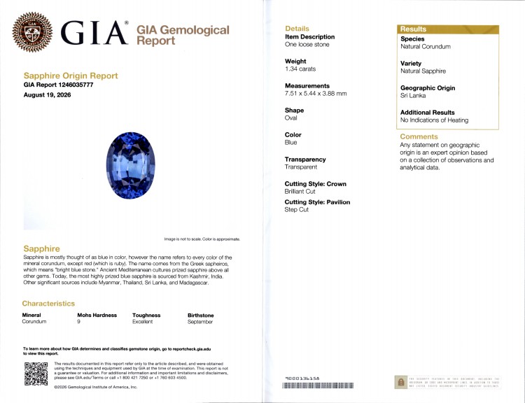2.72 Ct.Tw. Blue Sapphire Pair from Ceylon (Sri Lanka)