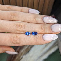2.72&nbsp;Ct.Tw.Total Carat Weight Blue Sapphire Pair from Ceylon (Sri Lanka) Life Style