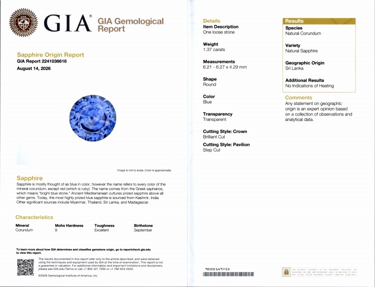 2.64 Ct.Tw. Blue Sapphire Pair from Ceylon (Sri Lanka)