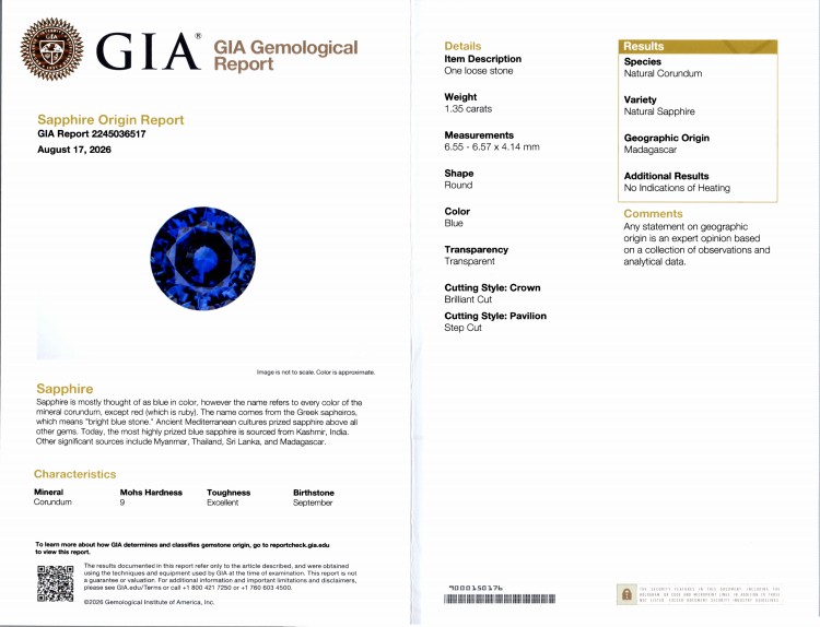 2.53 Ct.Tw. Blue Sapphire Pair from Ceylon (Sri Lanka)