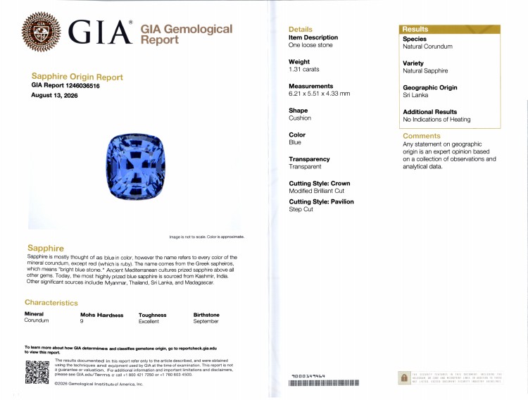 2.53 Ct.Tw. Blue Sapphire Pair from Ceylon (Sri Lanka)