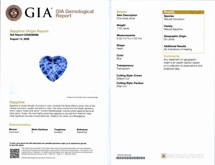 2.54 Ct.Tw. Blue Sapphire Pair from Ceylon (Sri Lanka)