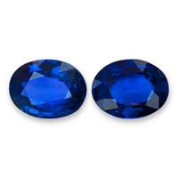 2.33&nbsp;Ct.Tw.Total Carat Weight Blue Sapphire Pair from Ceylon (Sri Lanka) Video